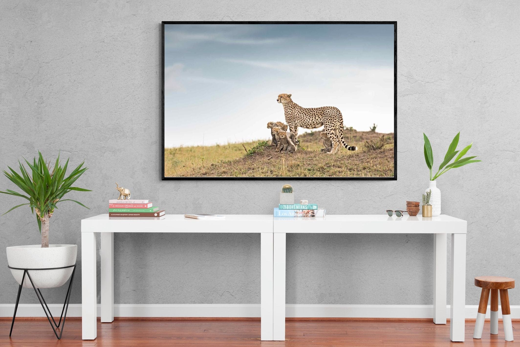 Mum & Cubs-Wall_Art-150 x 100cm-Mounted Canvas-Black-Pixalot
