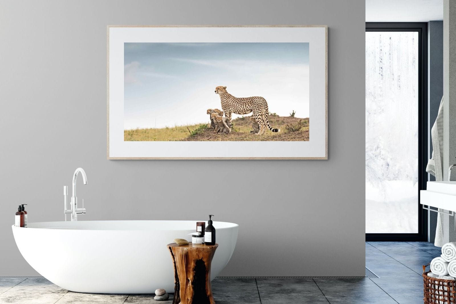 Mum & Cubs-Wall_Art-180 x 110cm-Framed Print-Wood-Pixalot