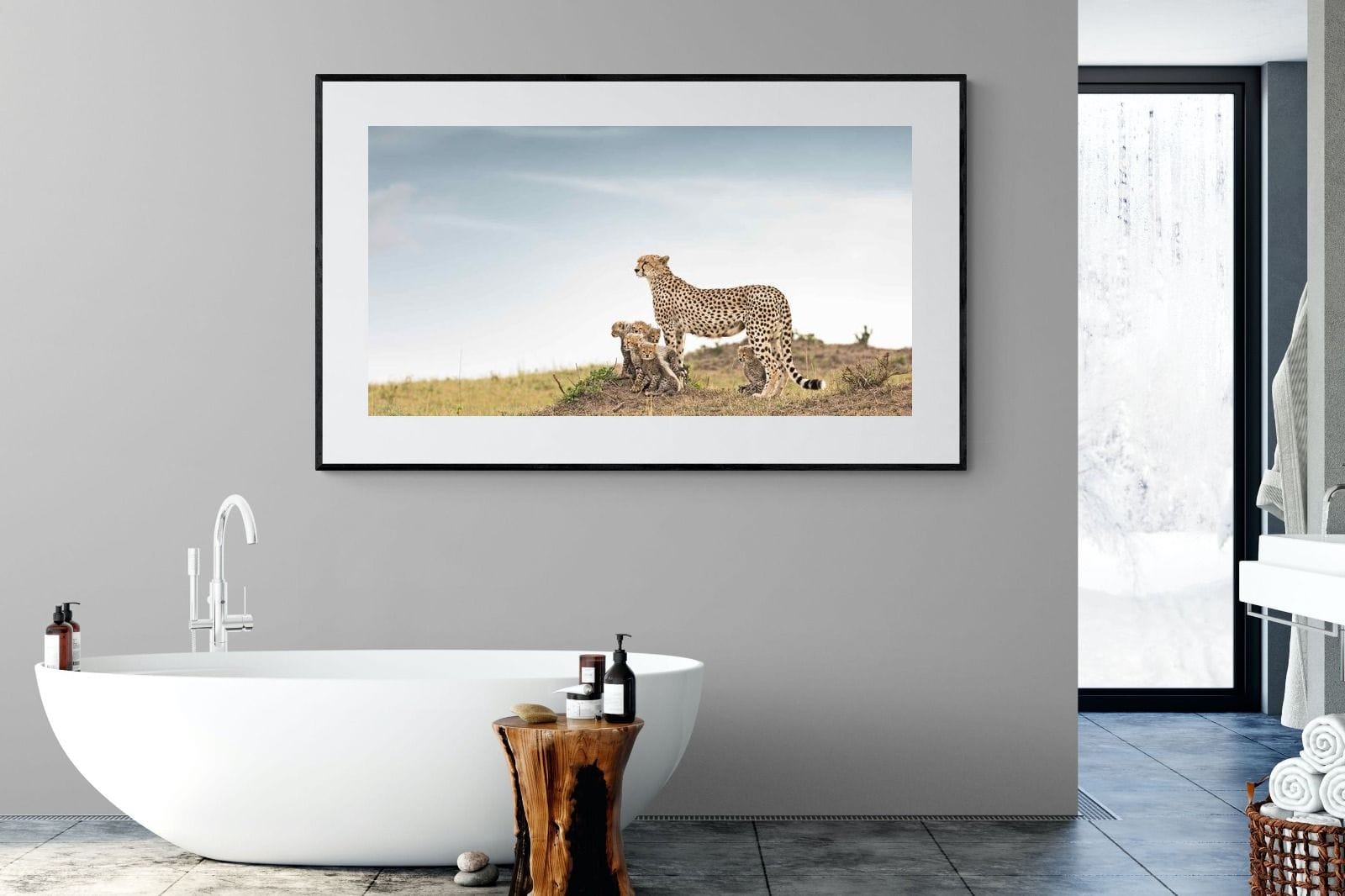 Mum & Cubs-Wall_Art-180 x 110cm-Framed Print-Black-Pixalot