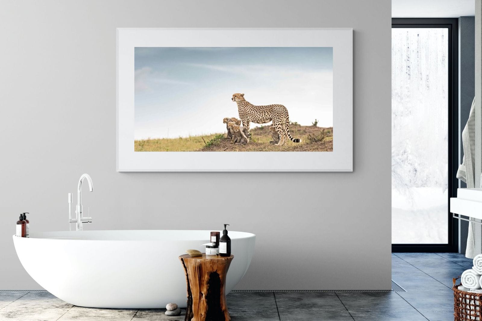 Mum & Cubs-Wall_Art-180 x 110cm-Framed Print-White-Pixalot