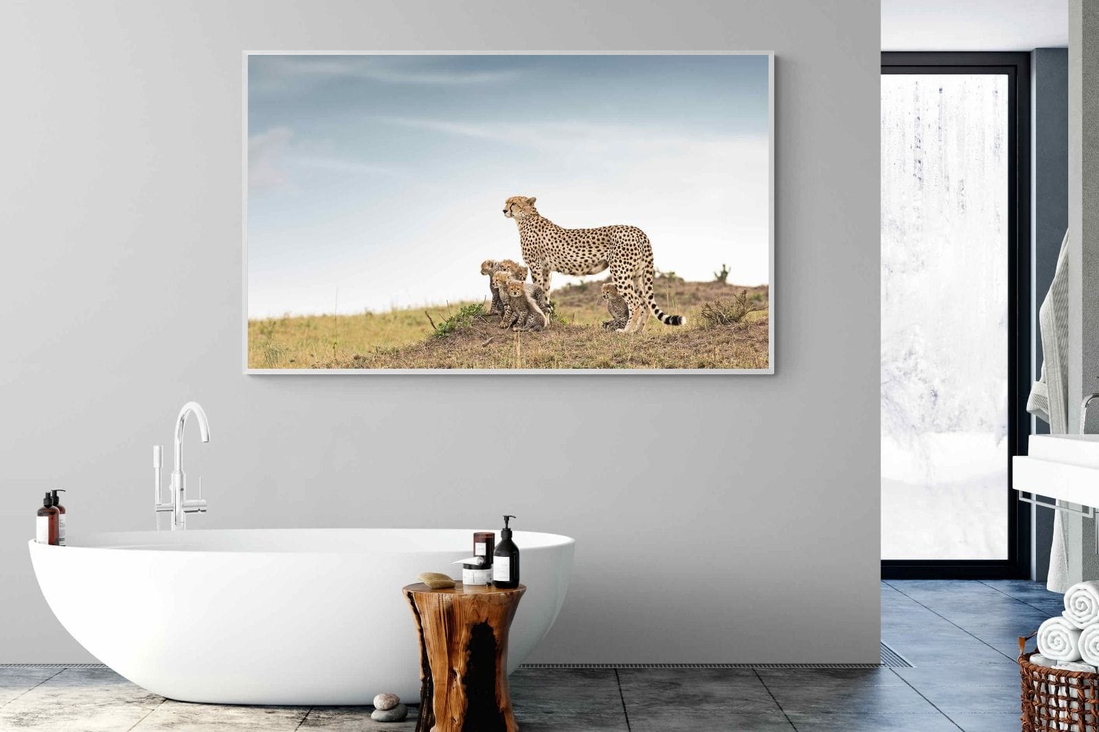 Mum & Cubs-Wall_Art-180 x 110cm-Mounted Canvas-White-Pixalot