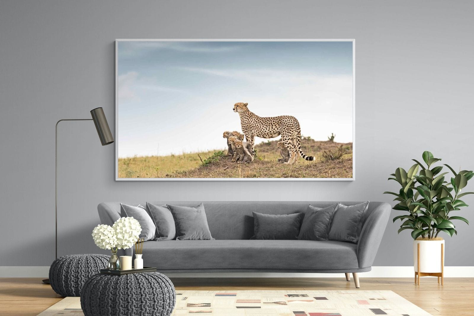 Mum & Cubs-Wall_Art-220 x 130cm-Mounted Canvas-White-Pixalot
