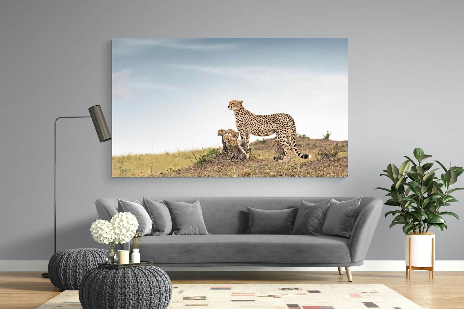 Mum & Cubs-Wall_Art-220 x 130cm-Mounted Canvas-No Frame-Pixalot