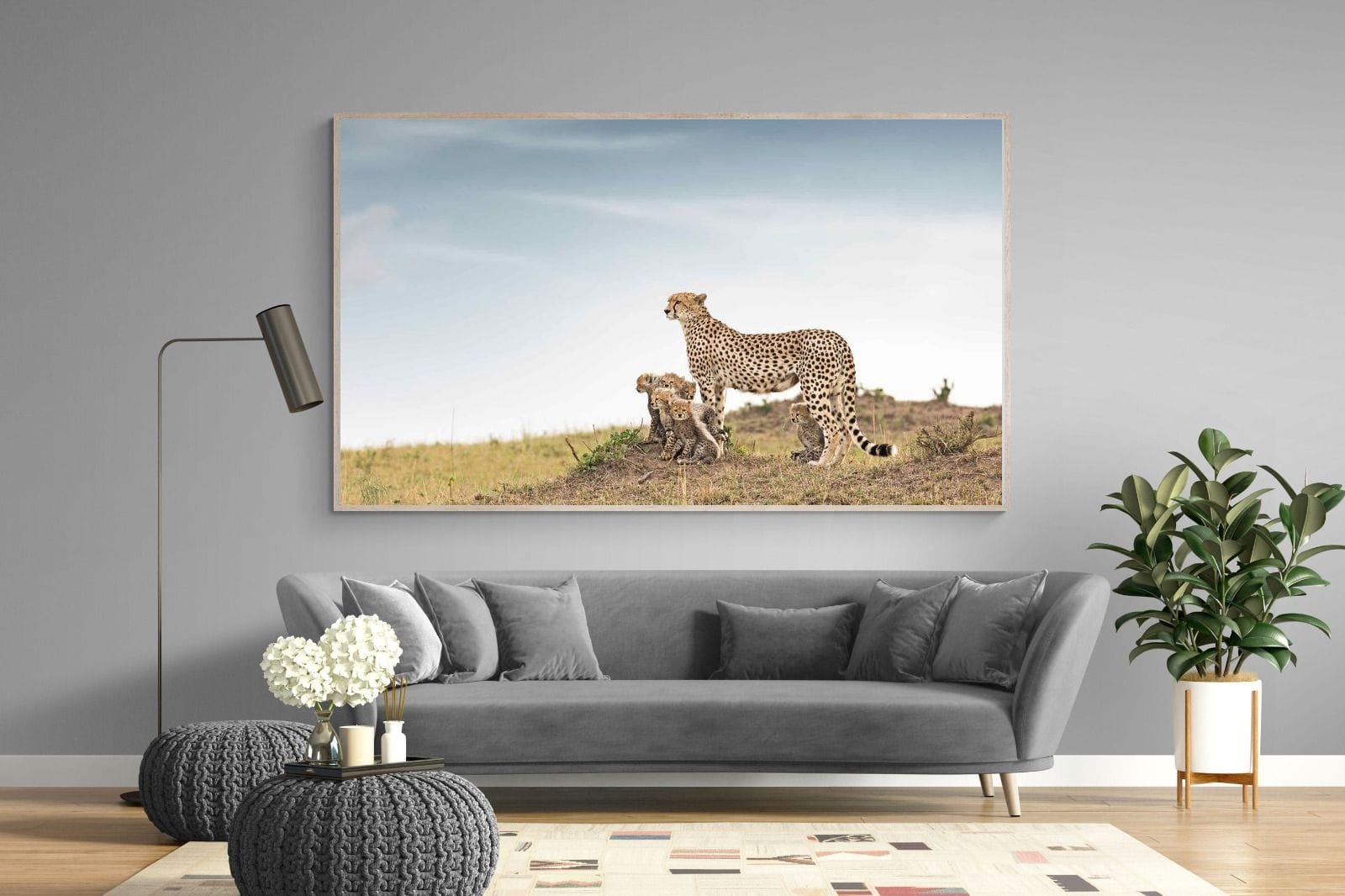 Mum & Cubs-Wall_Art-220 x 130cm-Mounted Canvas-Wood-Pixalot