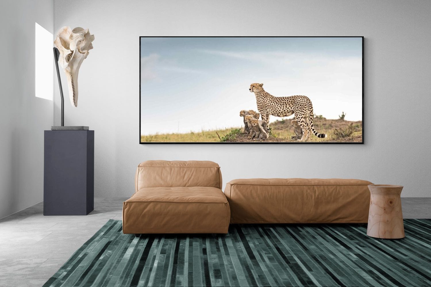 Mum & Cubs-Wall_Art-275 x 130cm-Mounted Canvas-Black-Pixalot