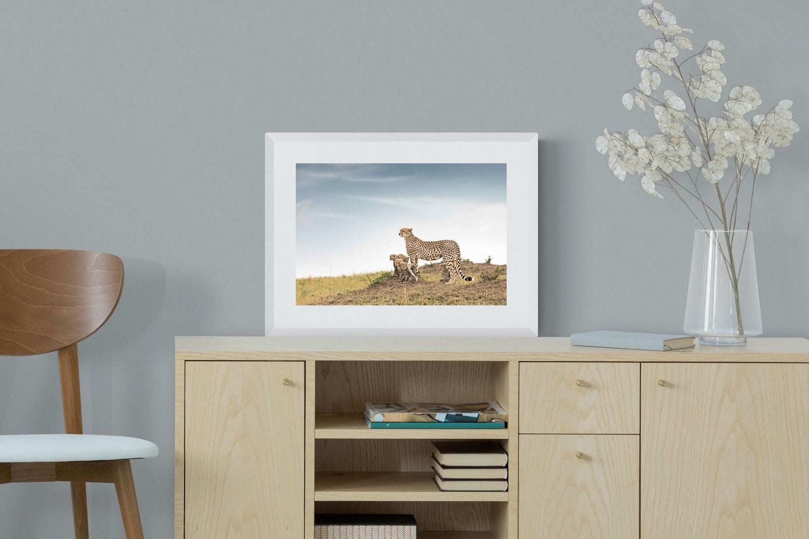 Mum & Cubs-Wall_Art-60 x 45cm-Framed Print-White-Pixalot