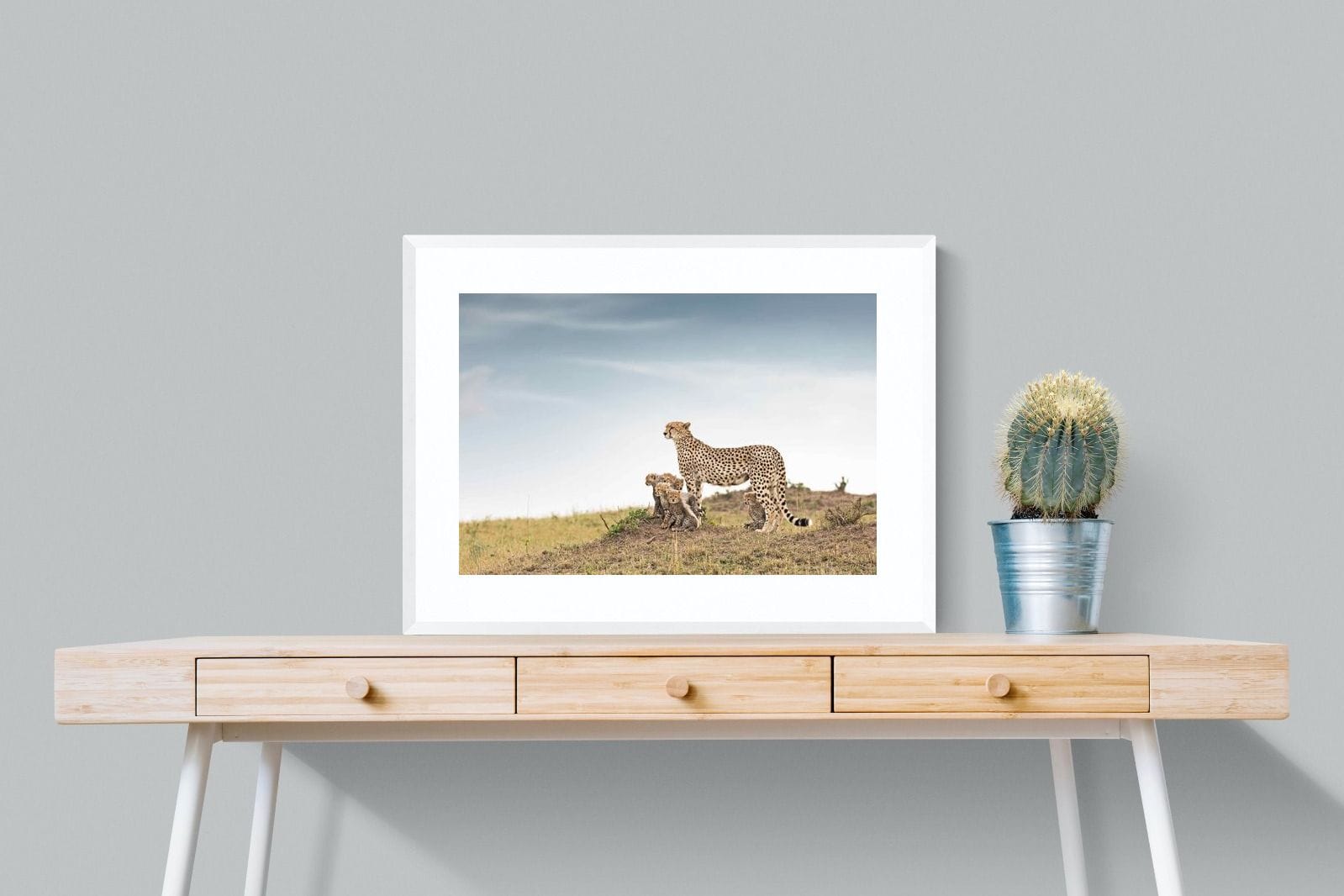 Mum & Cubs-Wall_Art-80 x 60cm-Framed Print-White-Pixalot