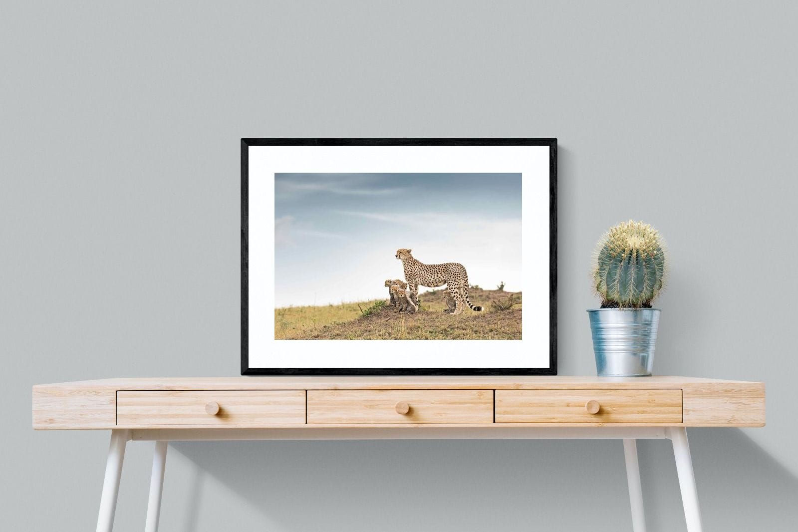 Mum & Cubs-Wall_Art-80 x 60cm-Framed Print-Black-Pixalot