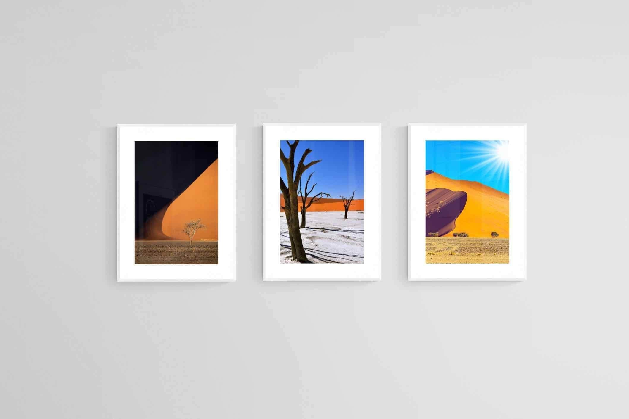 Namibia Set-Wall_Art-60 x 80cm (x3)-Framed Print-White-Pixalot