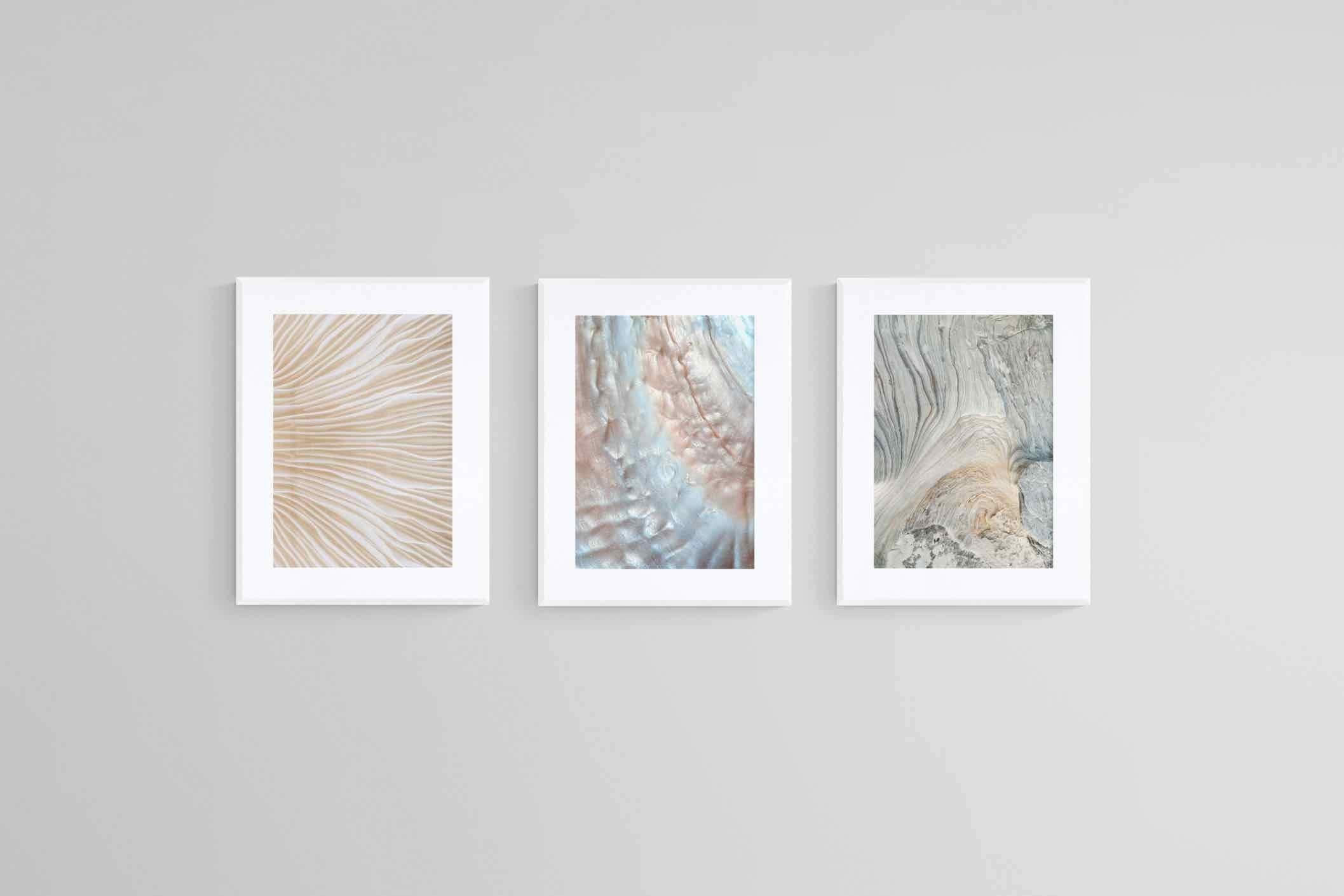 Natural Beauty Set-Wall_Art-60 x 80cm (x3)-Framed Print-White-Pixalot