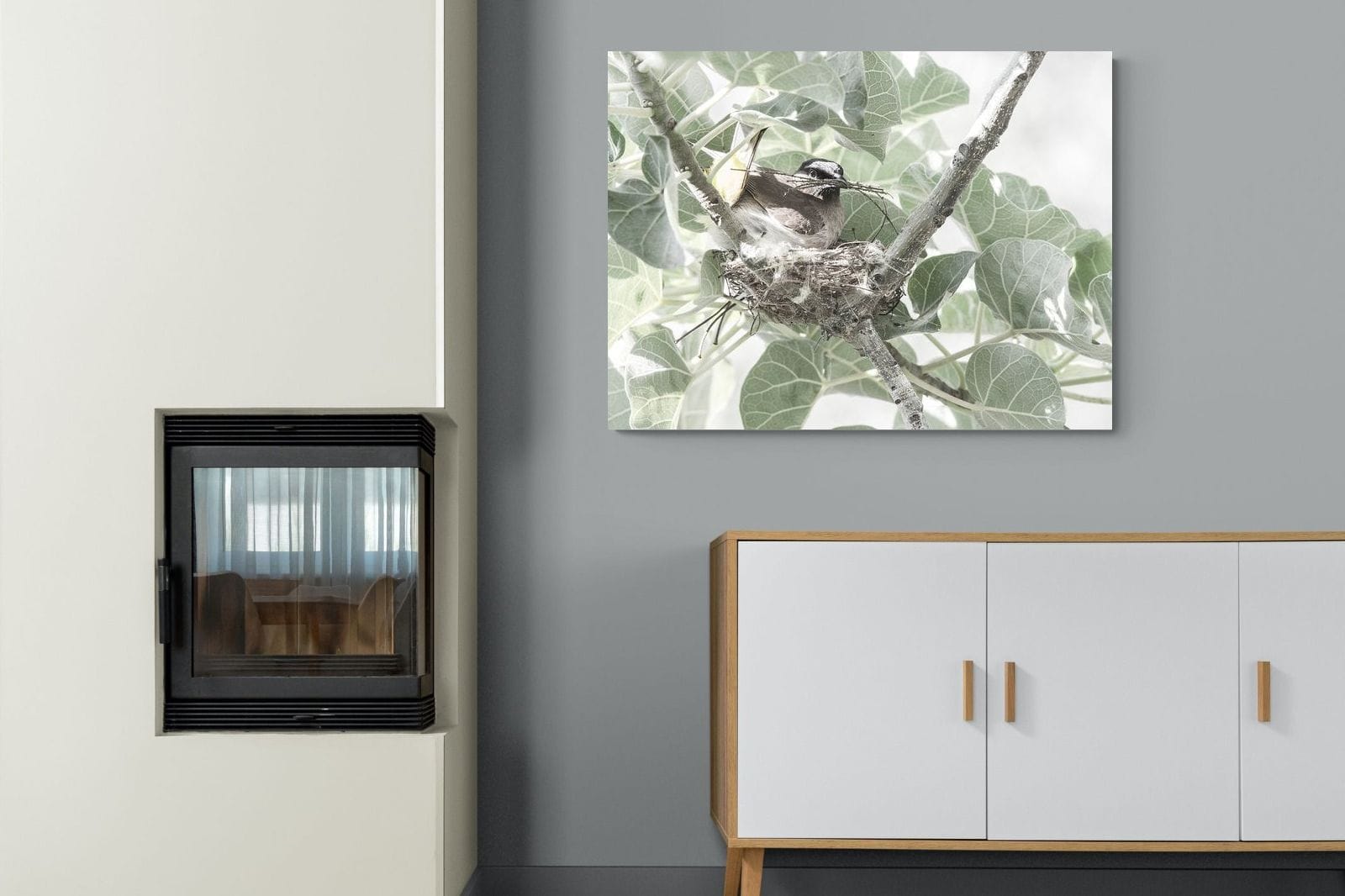 Nesting Bulbul-Wall_Art-100 x 75cm-Mounted Canvas-No Frame-Pixalot
