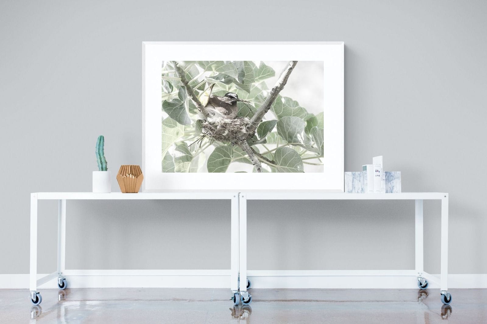 Nesting Bulbul-Wall_Art-120 x 90cm-Framed Print-White-Pixalot