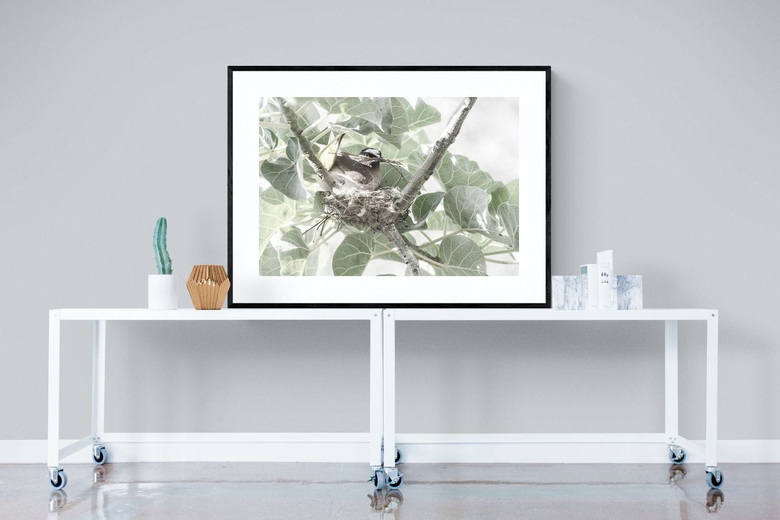 Nesting Bulbul-Wall_Art-120 x 90cm-Framed Print-Black-Pixalot