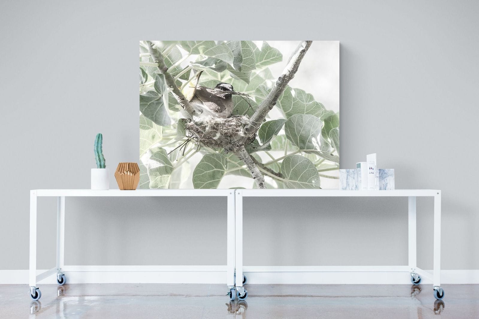 Nesting Bulbul-Wall_Art-120 x 90cm-Mounted Canvas-No Frame-Pixalot