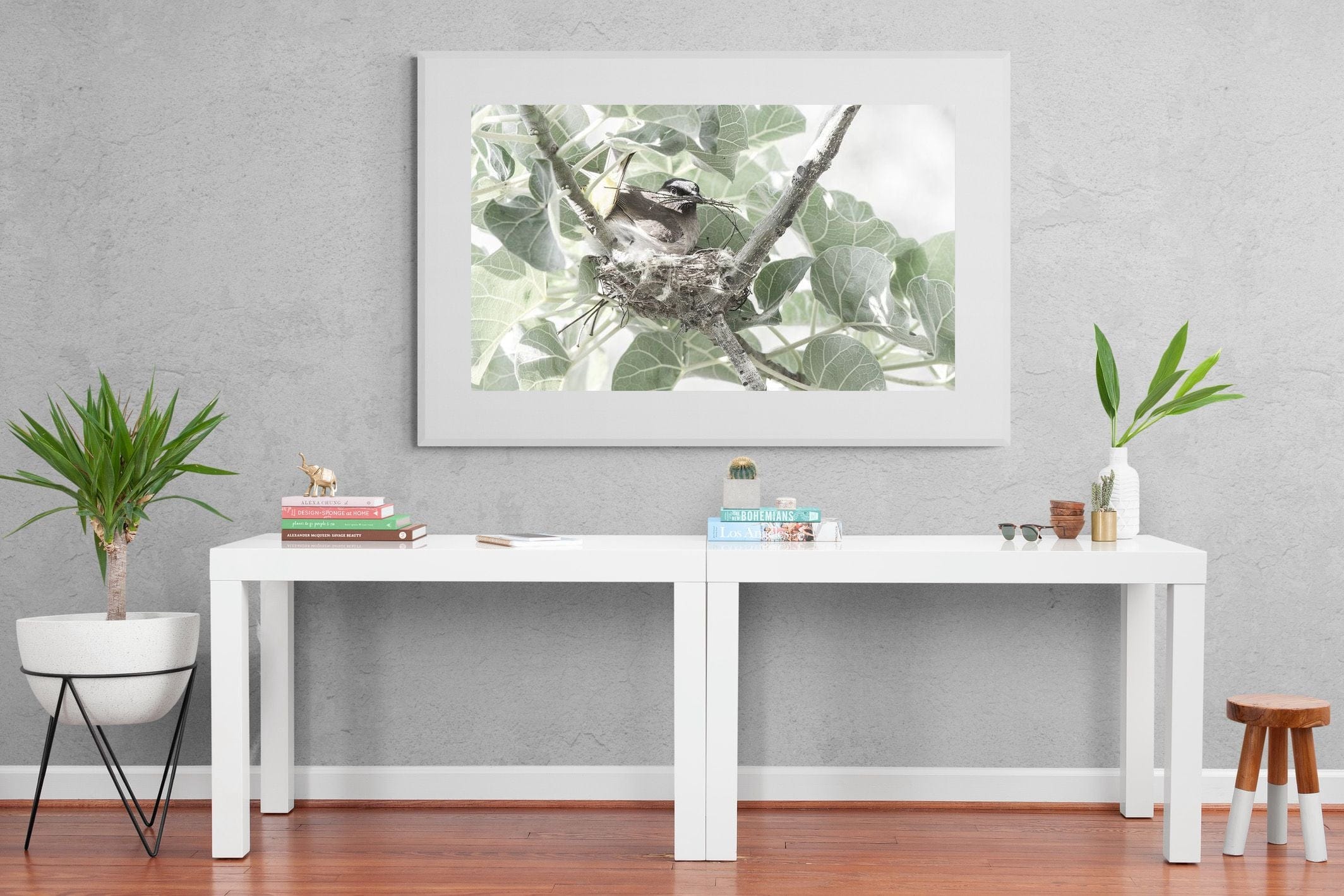 Nesting Bulbul-Wall_Art-150 x 100cm-Framed Print-White-Pixalot
