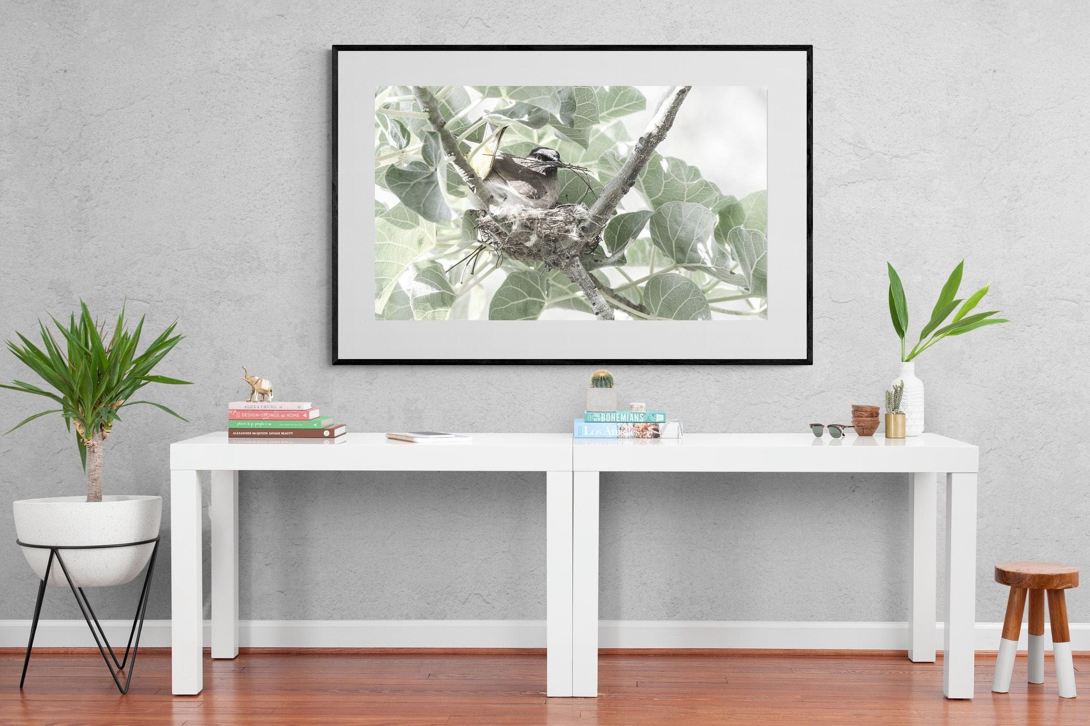 Nesting Bulbul-Wall_Art-150 x 100cm-Framed Print-Black-Pixalot