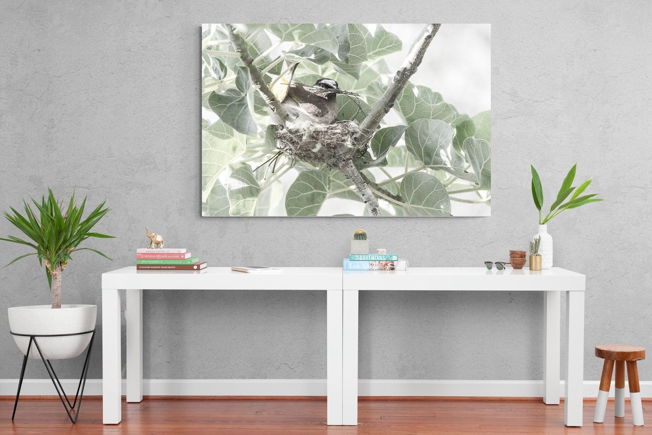 Nesting Bulbul-Wall_Art-150 x 100cm-Mounted Canvas-No Frame-Pixalot