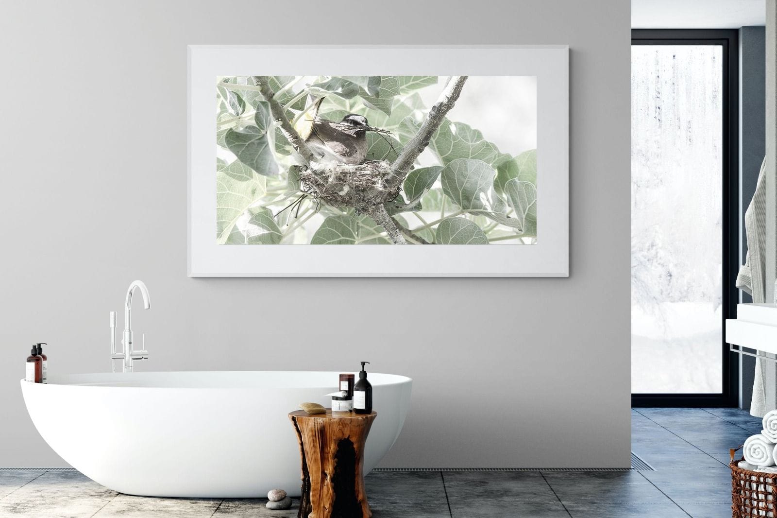 Nesting Bulbul-Wall_Art-180 x 110cm-Framed Print-White-Pixalot