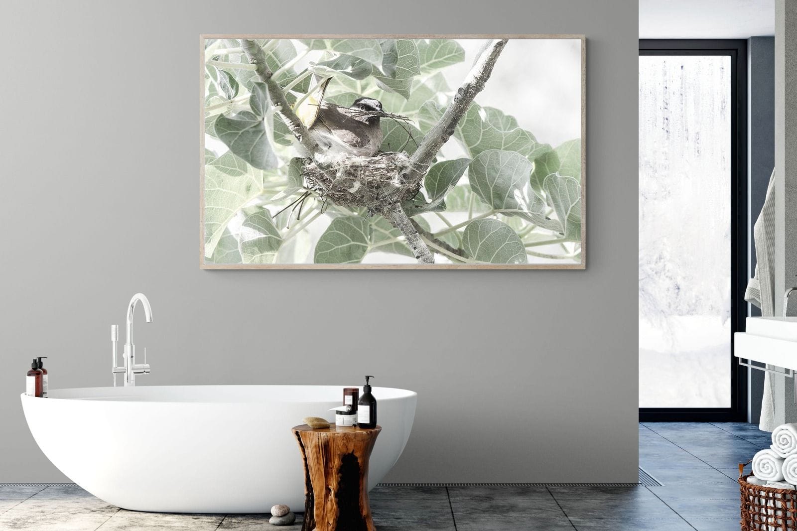 Nesting Bulbul-Wall_Art-180 x 110cm-Mounted Canvas-Wood-Pixalot