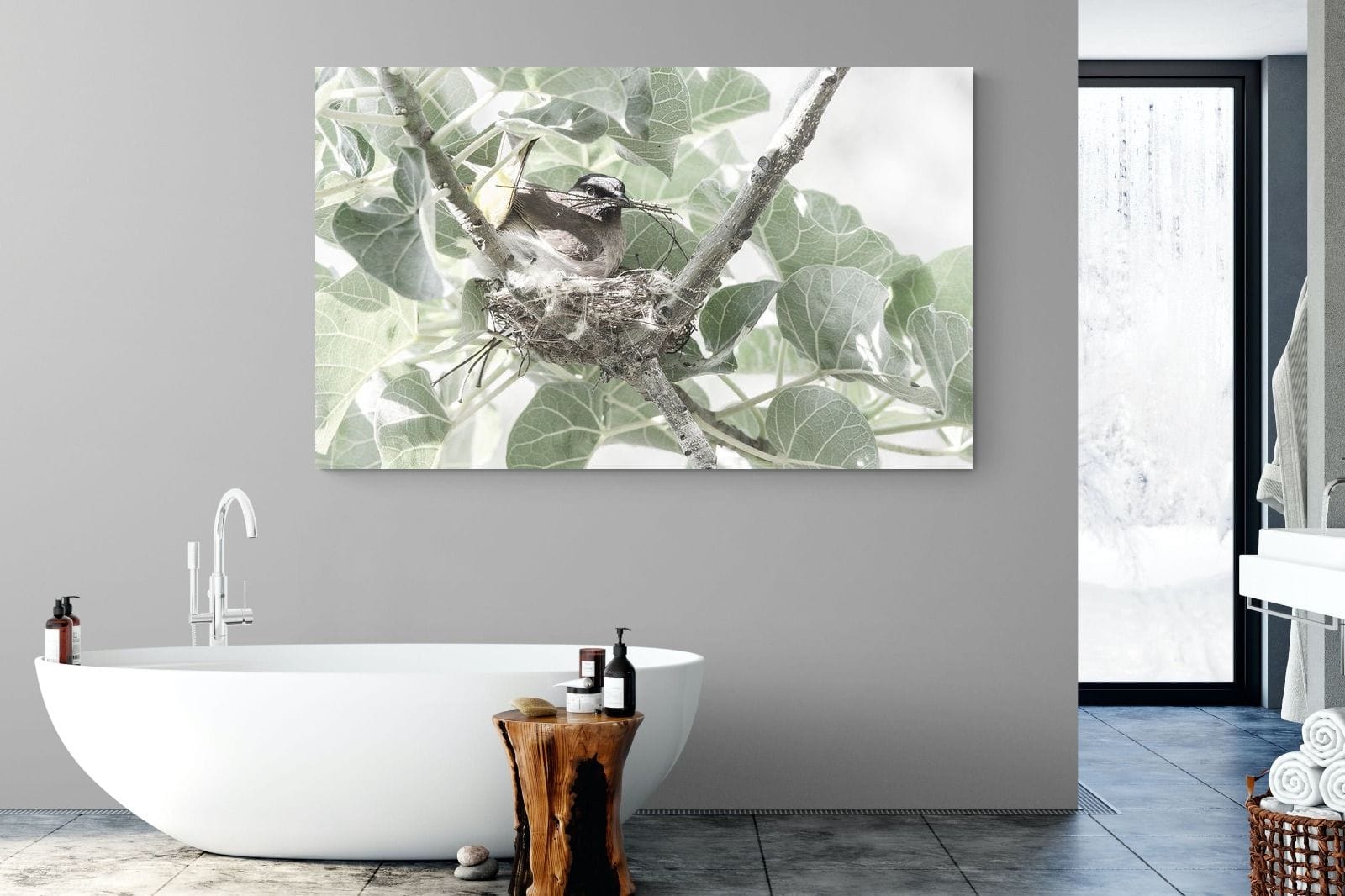 Nesting Bulbul-Wall_Art-180 x 110cm-Mounted Canvas-No Frame-Pixalot