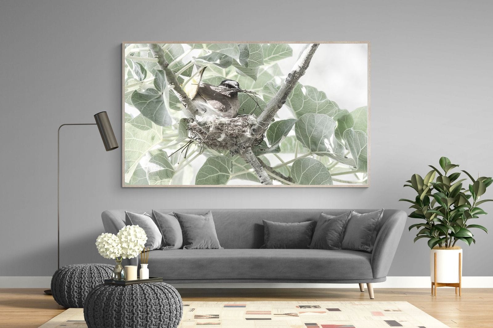 Nesting Bulbul-Wall_Art-220 x 130cm-Mounted Canvas-Wood-Pixalot