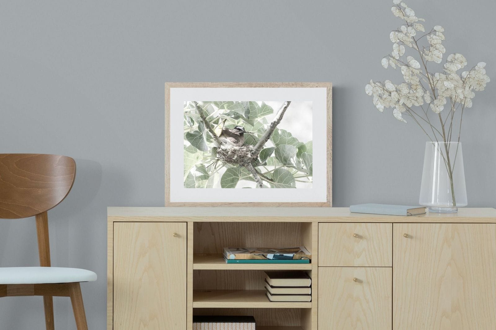 Nesting Bulbul-Wall_Art-60 x 45cm-Framed Print-Wood-Pixalot