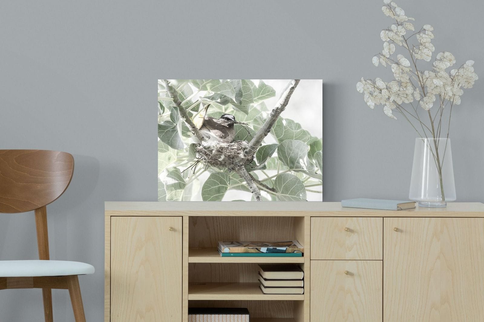 Nesting Bulbul-Wall_Art-60 x 45cm-Mounted Canvas-No Frame-Pixalot