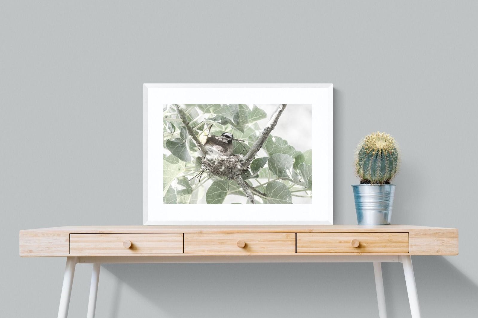 Nesting Bulbul-Wall_Art-80 x 60cm-Framed Print-White-Pixalot