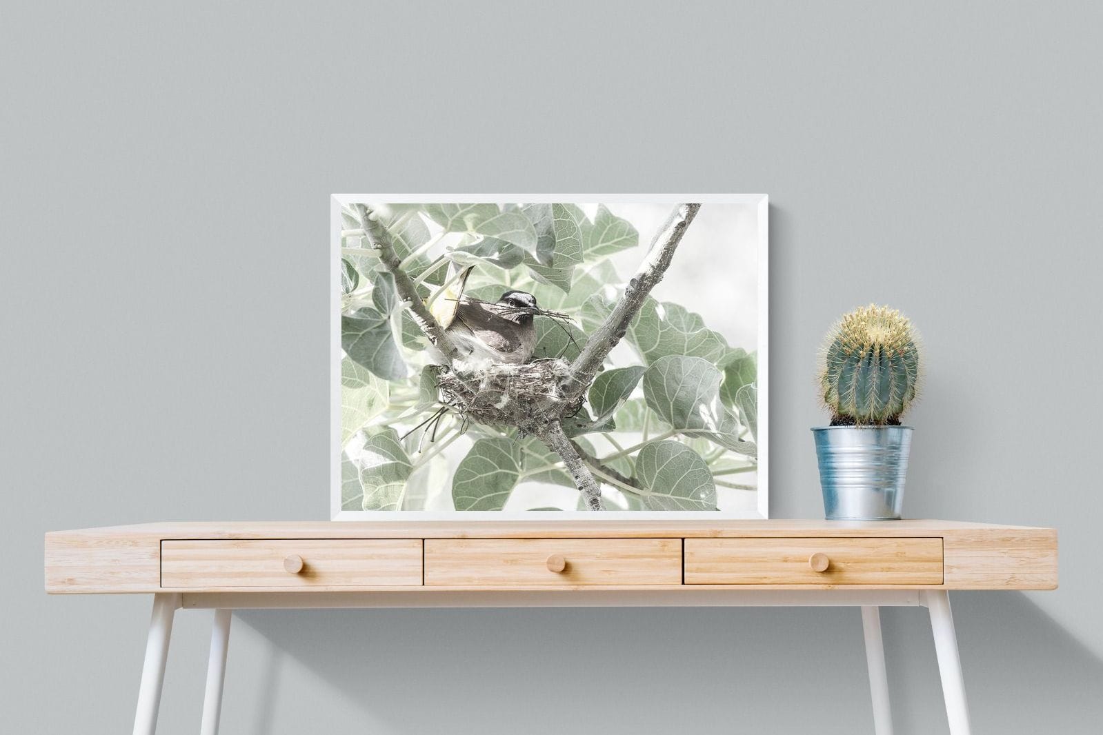 Nesting Bulbul-Wall_Art-80 x 60cm-Mounted Canvas-White-Pixalot