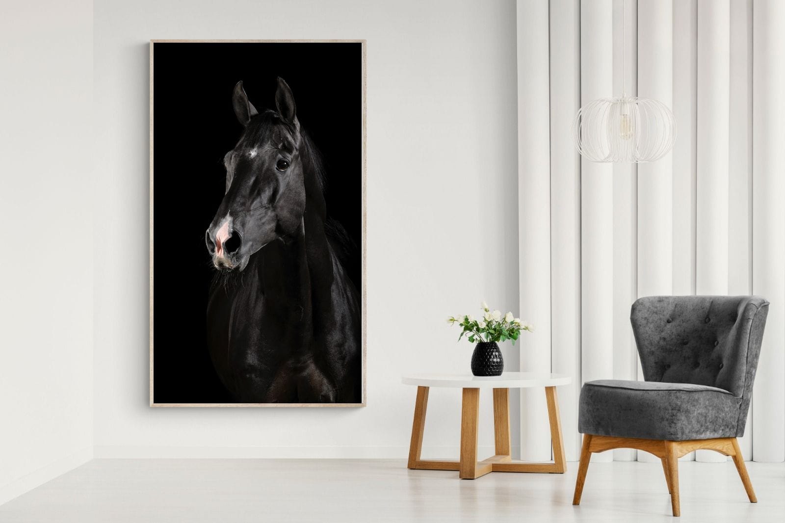 Night Horse-Wall_Art-130 x 220cm-Mounted Canvas-Wood-Pixalot