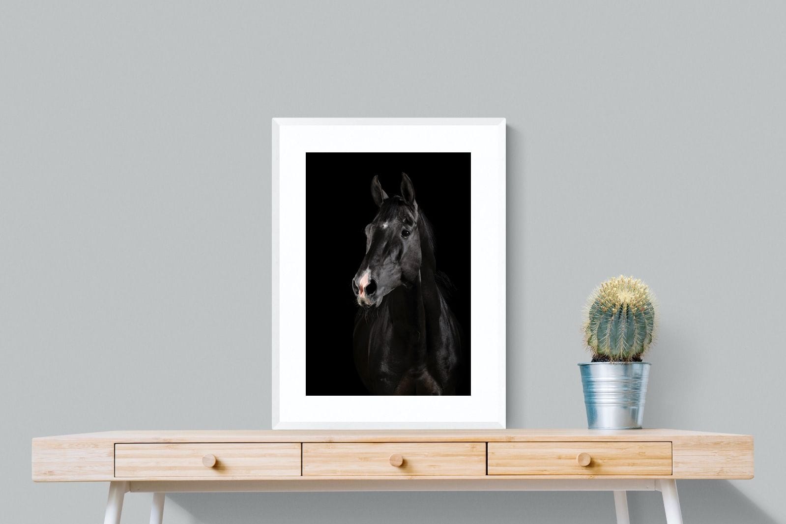 Night Horse-Wall_Art-60 x 80cm-Framed Print-White-Pixalot