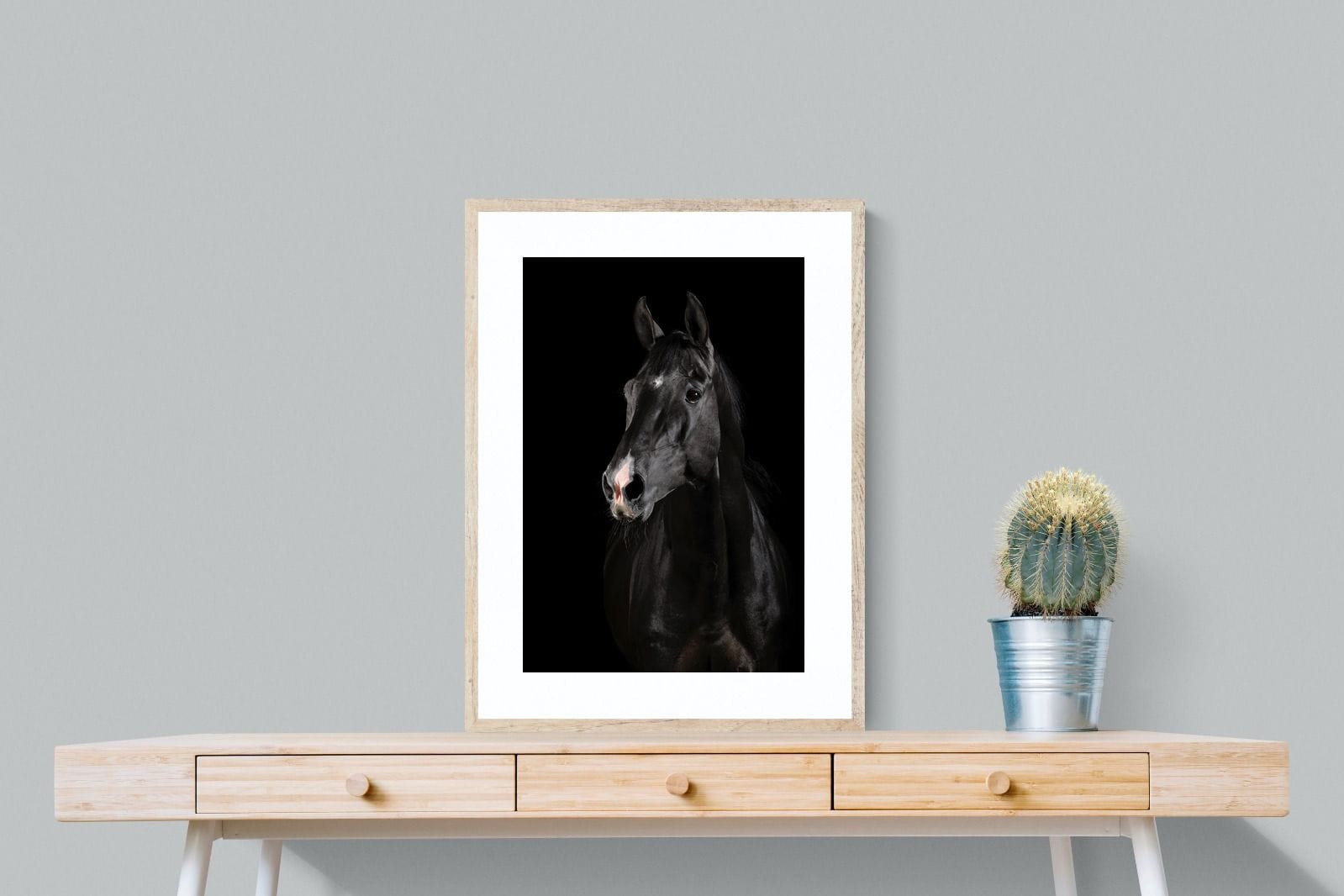 Night Horse-Wall_Art-60 x 80cm-Framed Print-Wood-Pixalot