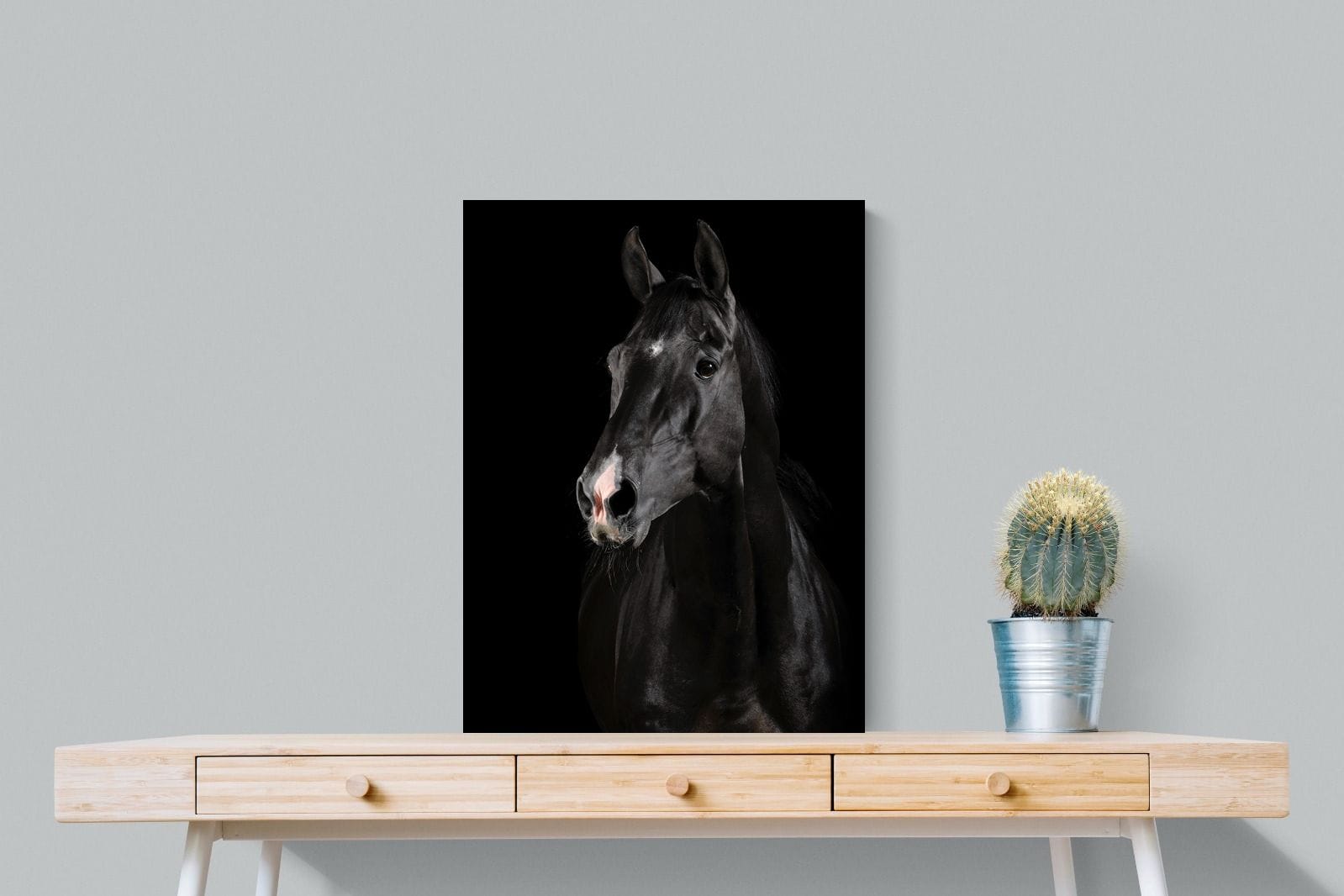 Night Horse-Wall_Art-60 x 80cm-Mounted Canvas-No Frame-Pixalot