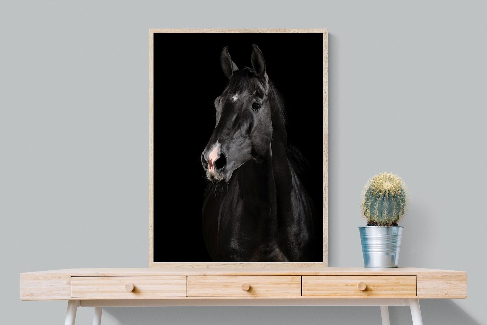 Night Horse-Wall_Art-75 x 100cm-Mounted Canvas-Wood-Pixalot
