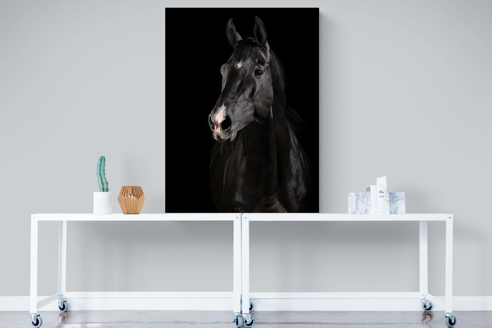Night Horse-Wall_Art-90 x 120cm-Mounted Canvas-No Frame-Pixalot