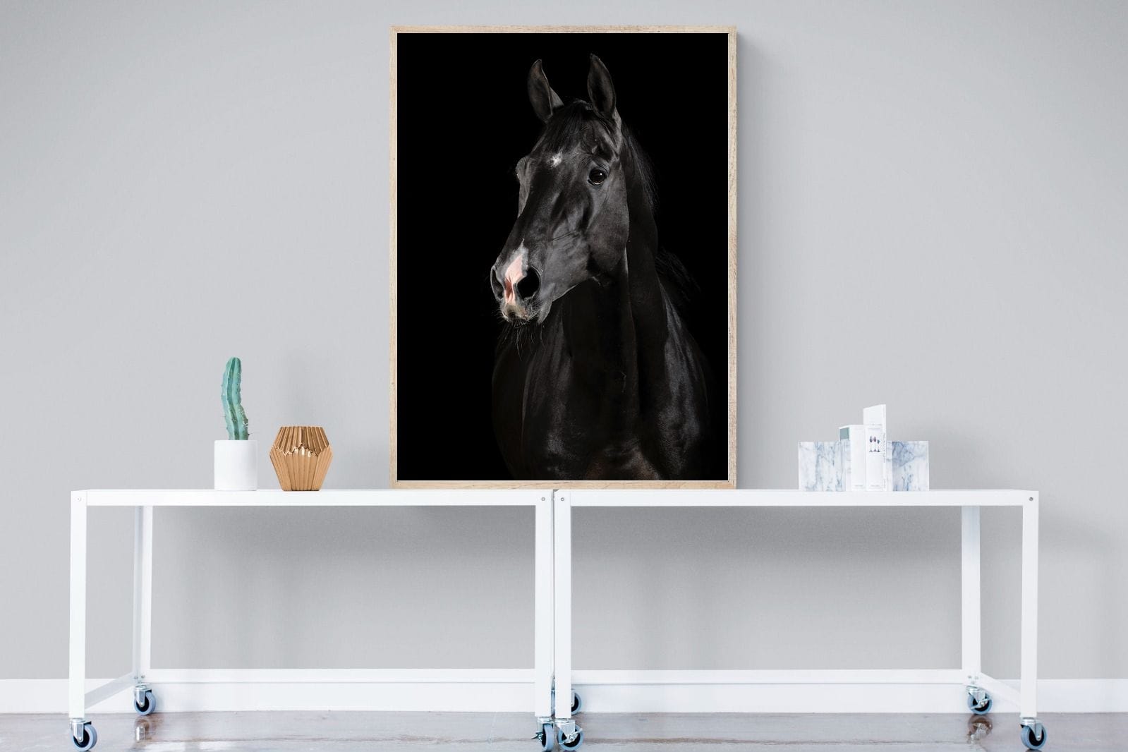 Night Horse-Wall_Art-90 x 120cm-Mounted Canvas-Wood-Pixalot