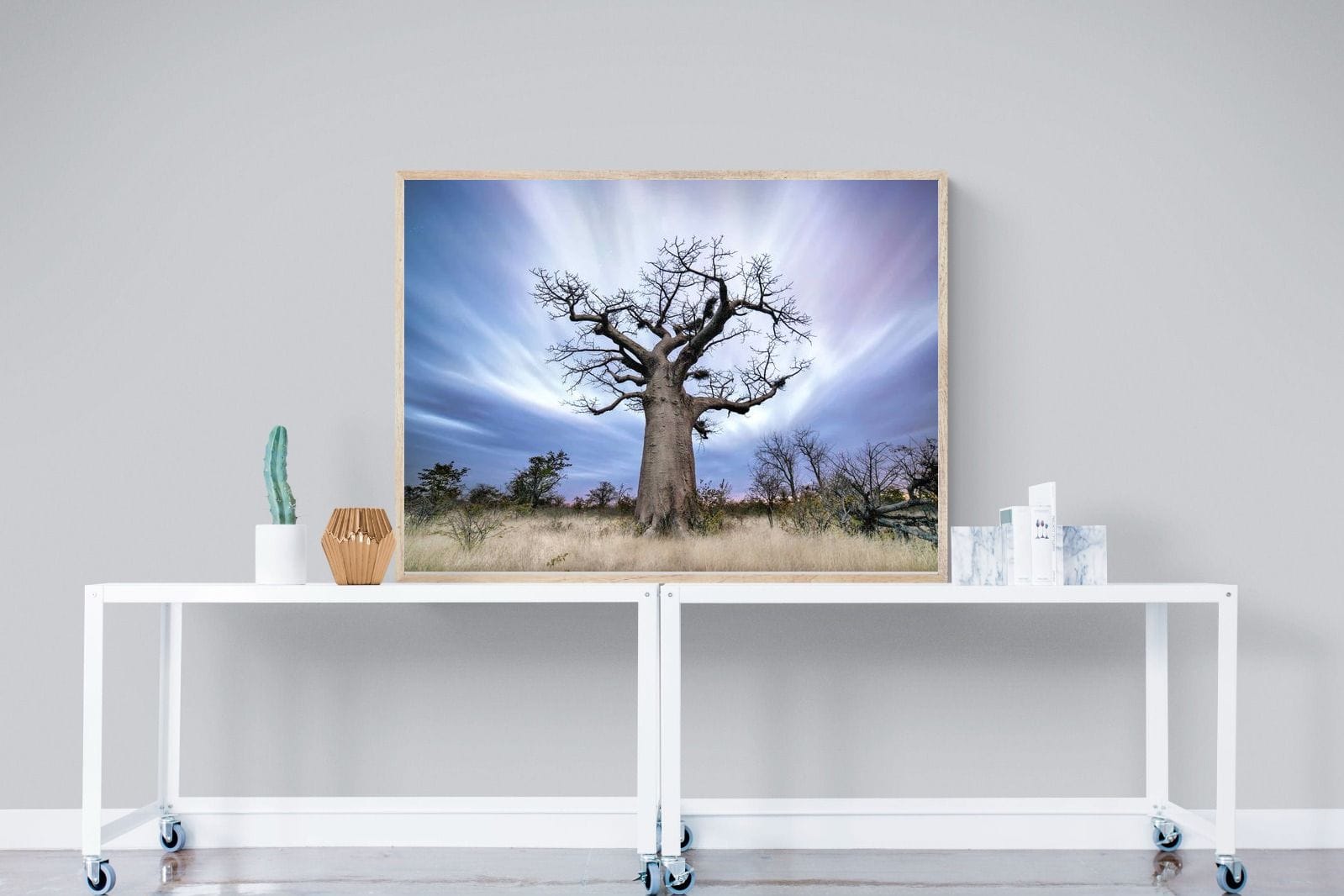 Night Sky Baobab-Wall_Art-120 x 90cm-Mounted Canvas-Wood-Pixalot