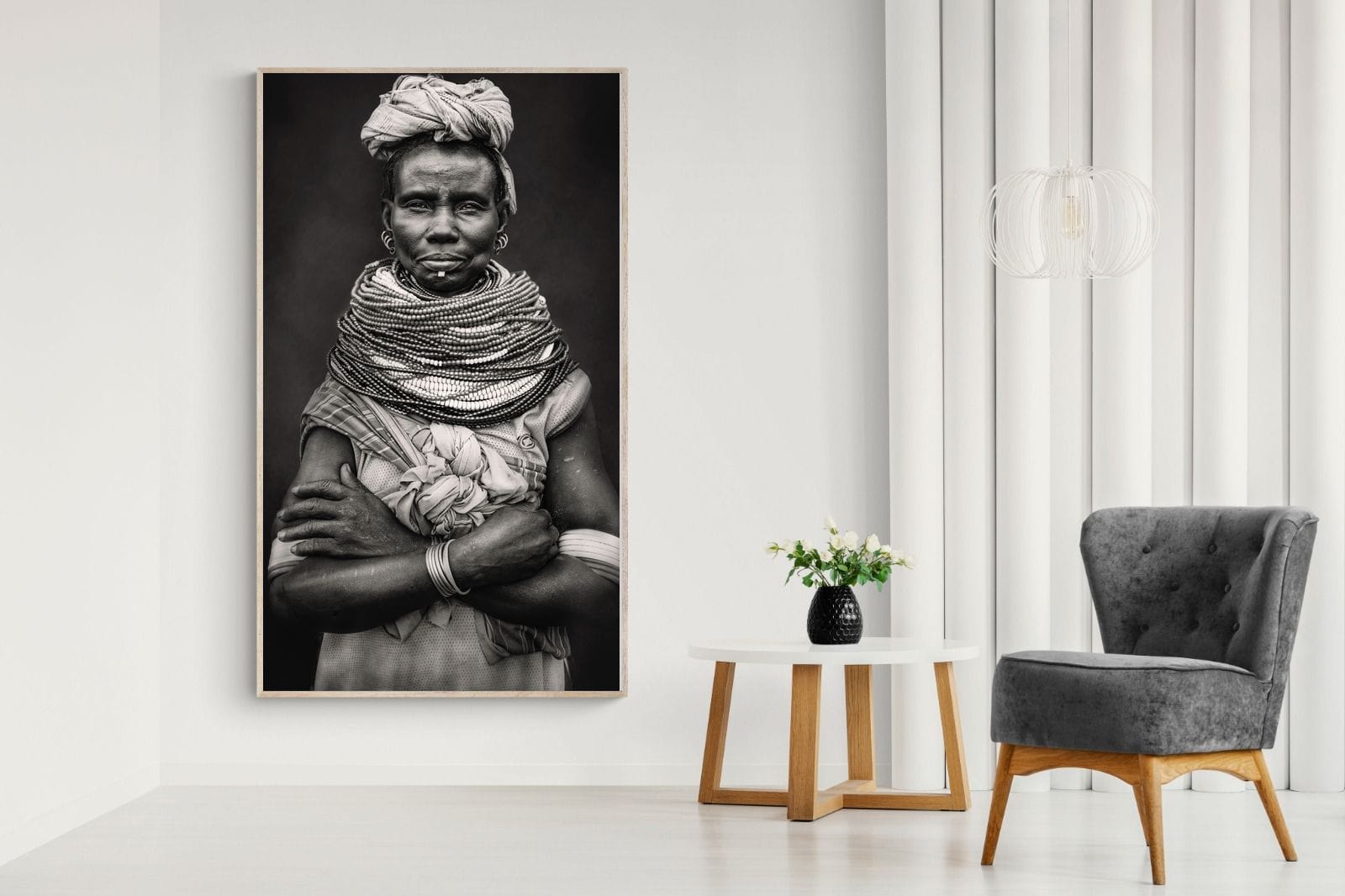 Nyangatom Woman-Wall_Art-130 x 220cm-Mounted Canvas-Wood-Pixalot
