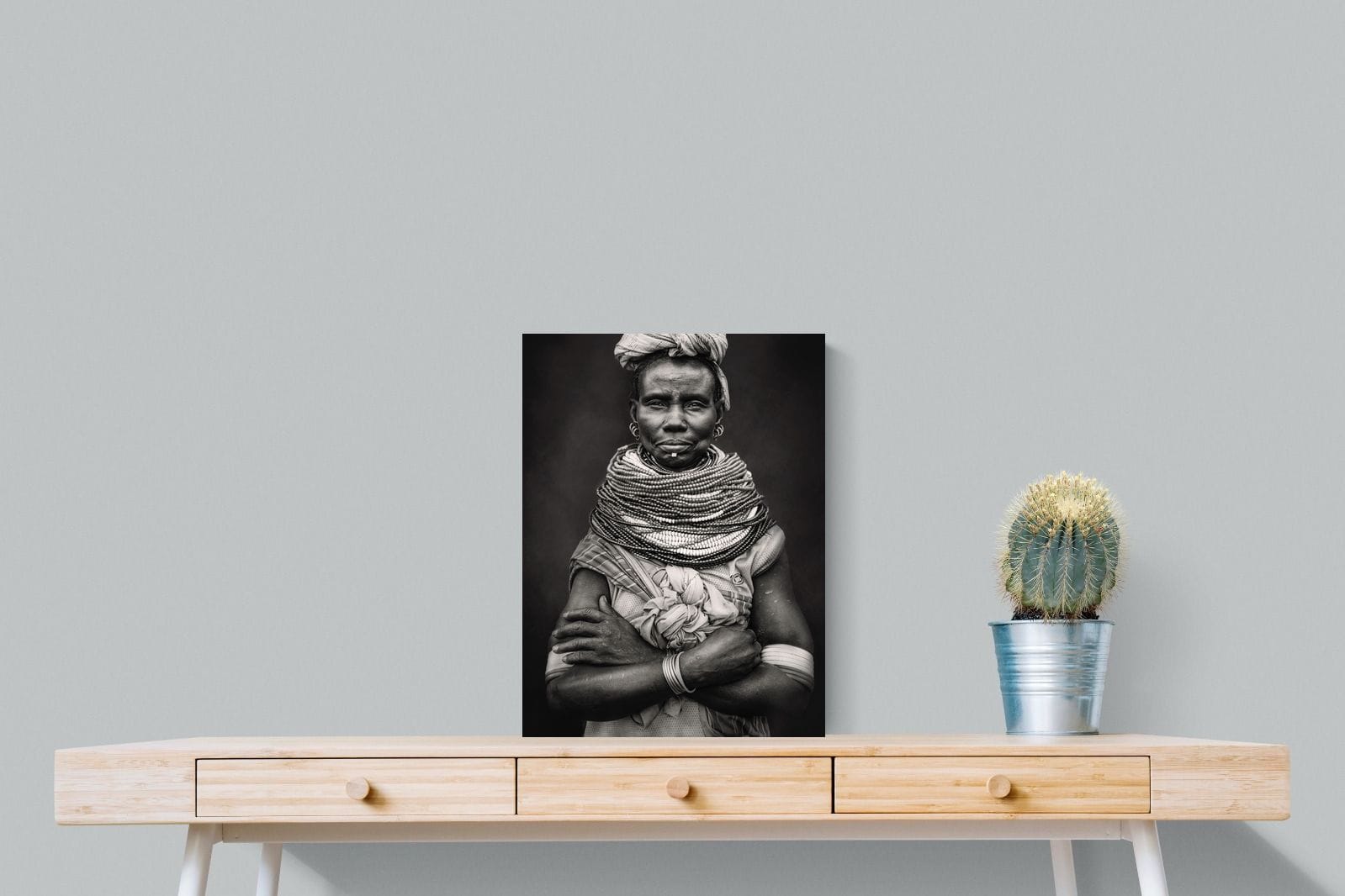 Nyangatom Woman-Wall_Art-45 x 60cm-Mounted Canvas-No Frame-Pixalot