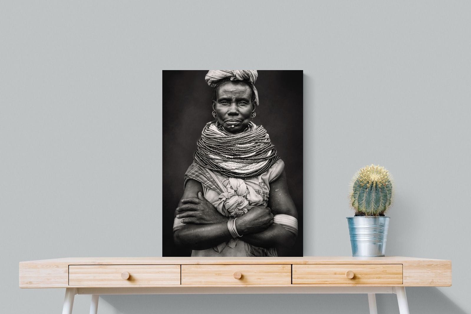 Nyangatom Woman-Wall_Art-60 x 80cm-Mounted Canvas-No Frame-Pixalot