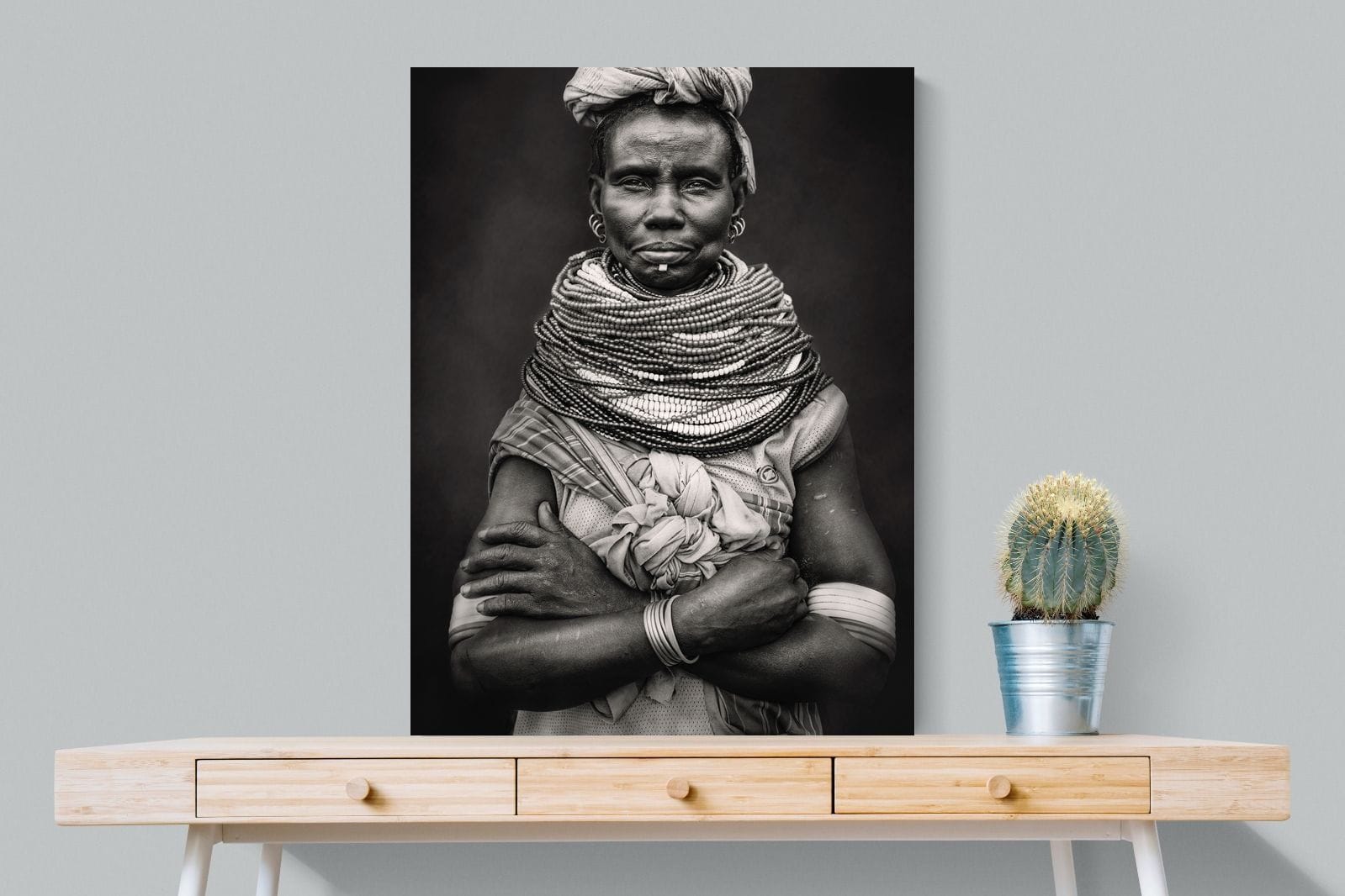 Nyangatom Woman-Wall_Art-75 x 100cm-Mounted Canvas-No Frame-Pixalot