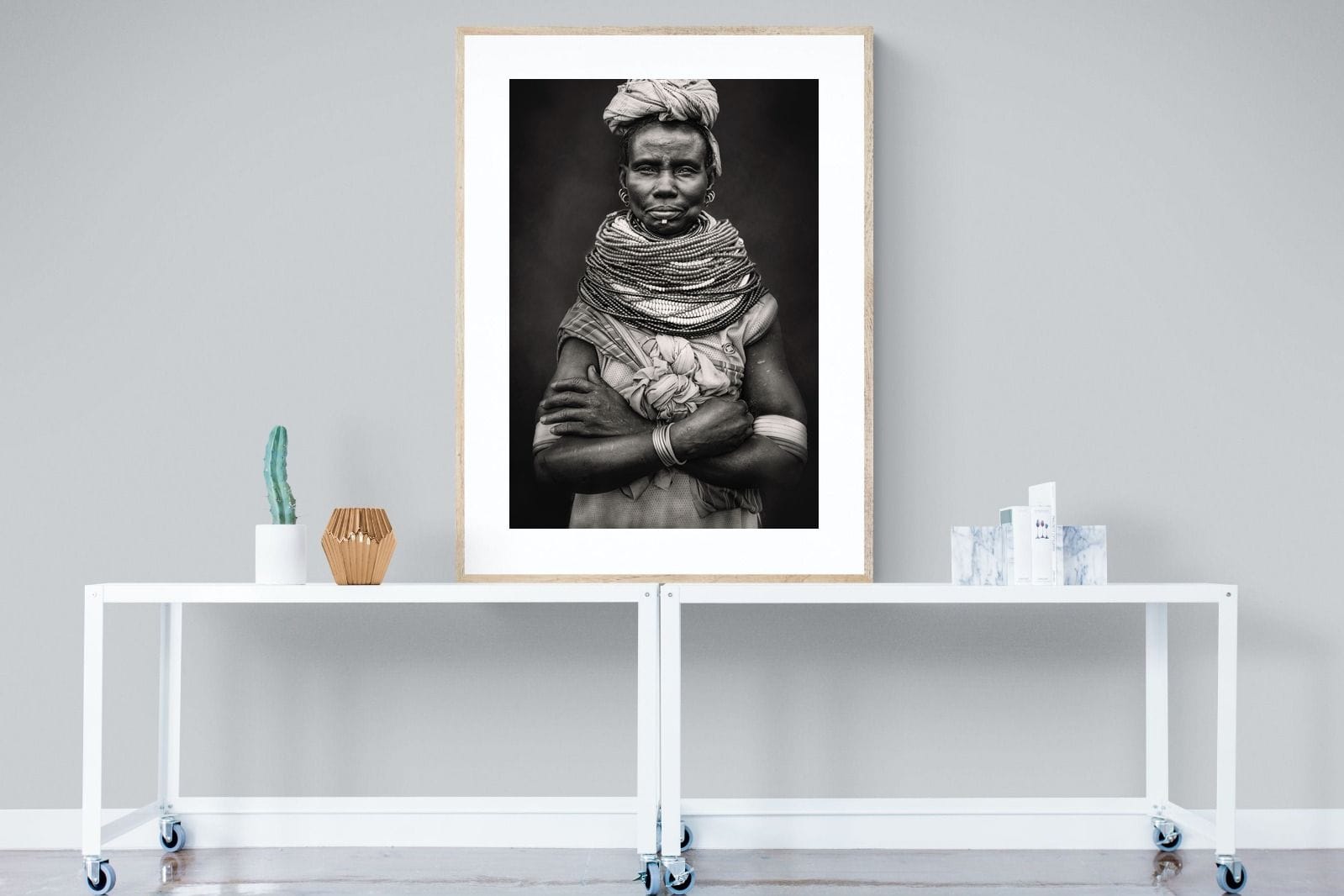 Nyangatom Woman-Wall_Art-90 x 120cm-Framed Print-Wood-Pixalot