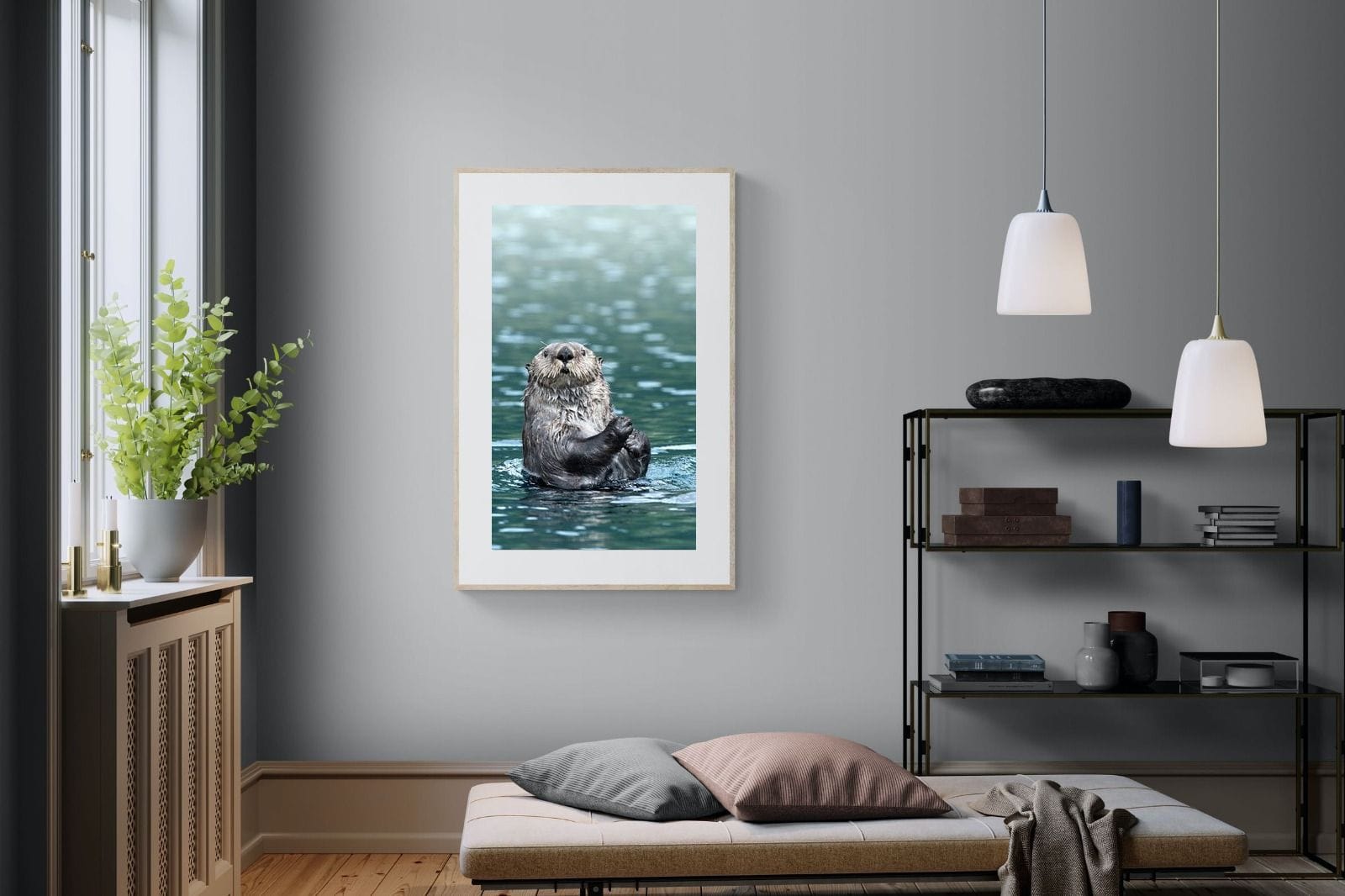 Otter-Wall_Art-100 x 150cm-Framed Print-Wood-Pixalot