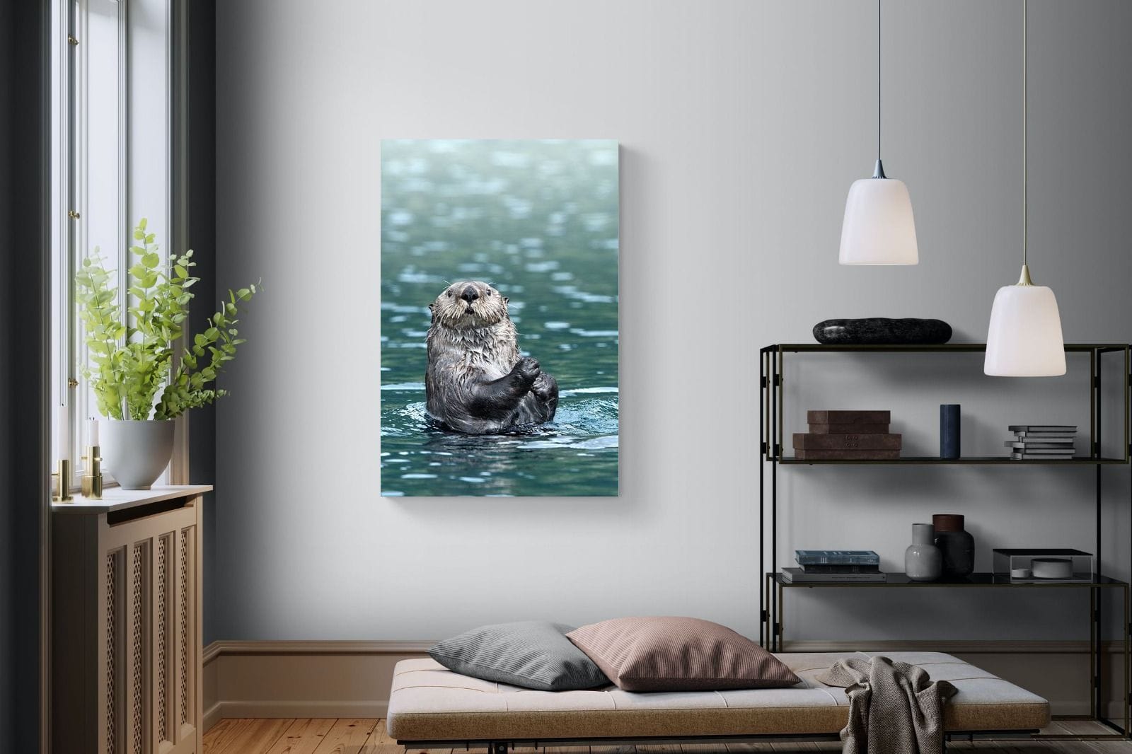 Otter-Wall_Art-100 x 150cm-Mounted Canvas-No Frame-Pixalot
