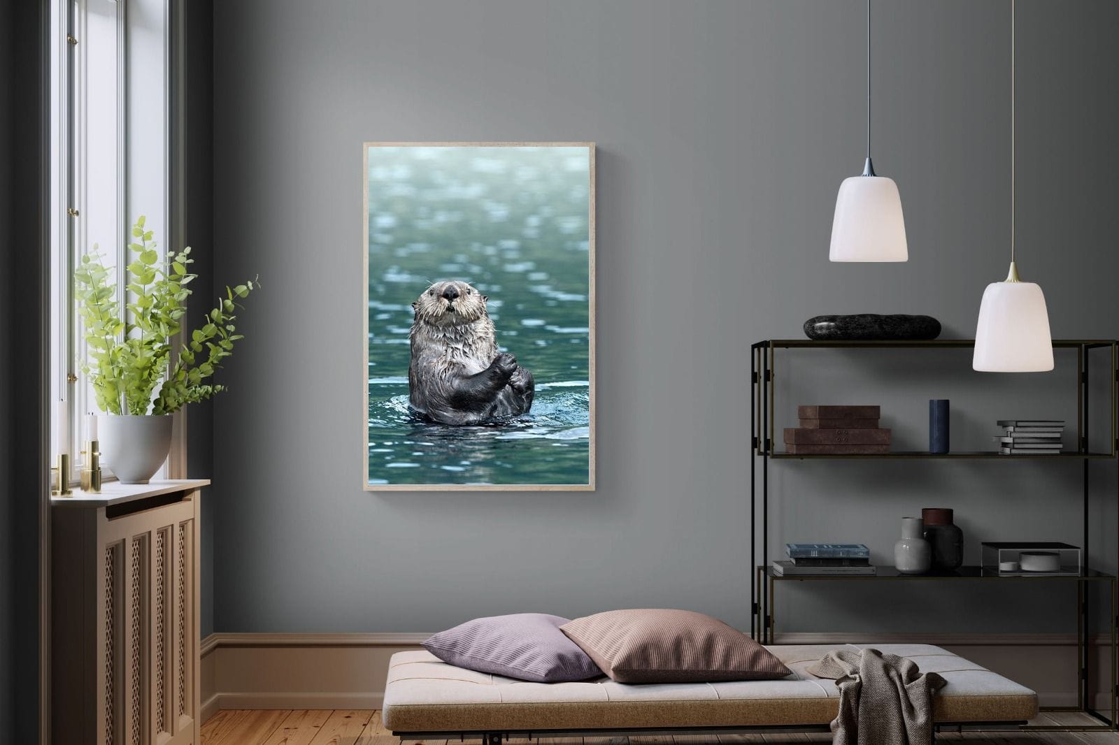 Otter-Wall_Art-100 x 150cm-Mounted Canvas-Wood-Pixalot
