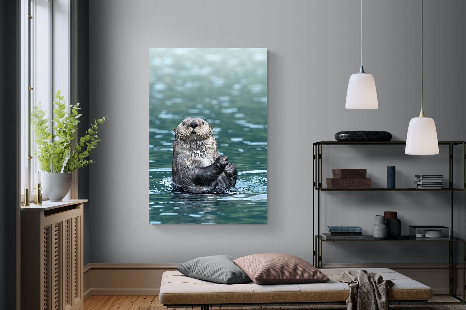 Otter-Wall_Art-120 x 180cm-Mounted Canvas-No Frame-Pixalot