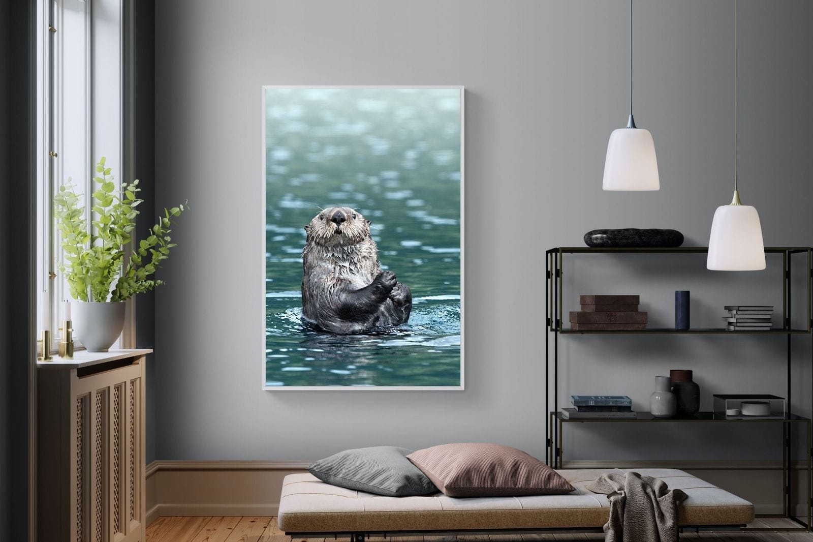 Otter-Wall_Art-120 x 180cm-Mounted Canvas-White-Pixalot