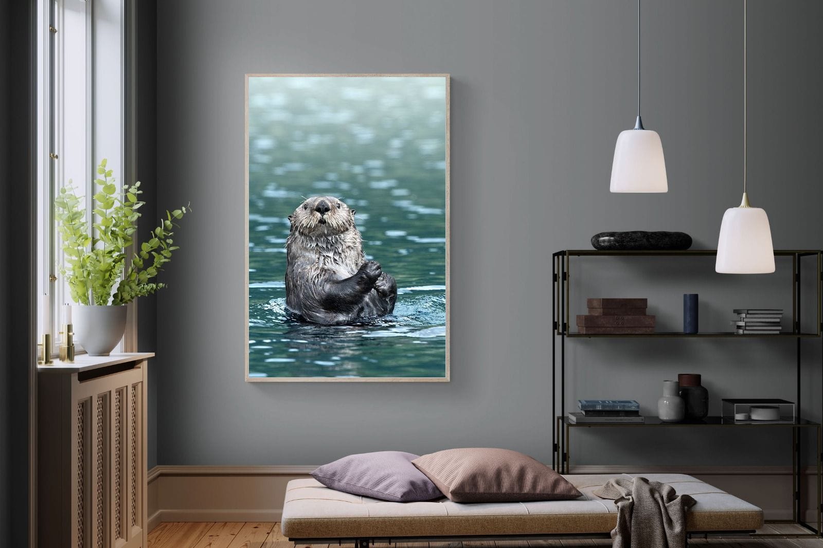 Otter-Wall_Art-120 x 180cm-Mounted Canvas-Wood-Pixalot
