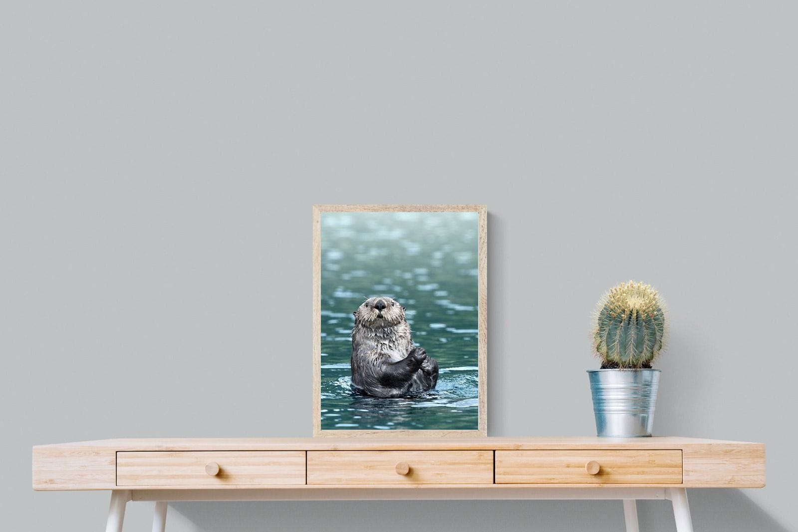 Otter-Wall_Art-45 x 60cm-Mounted Canvas-Wood-Pixalot