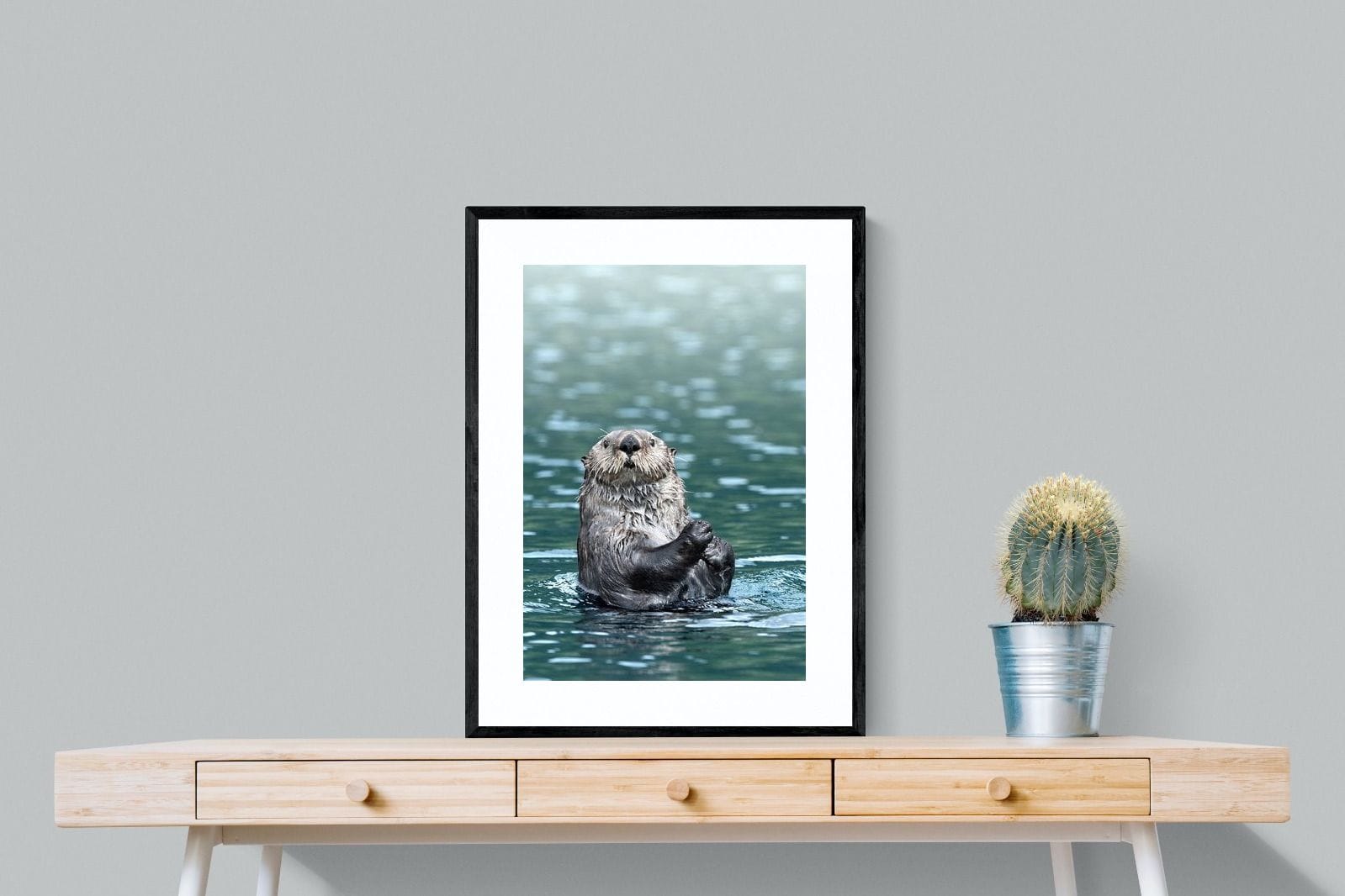 Otter-Wall_Art-60 x 80cm-Framed Print-Black-Pixalot